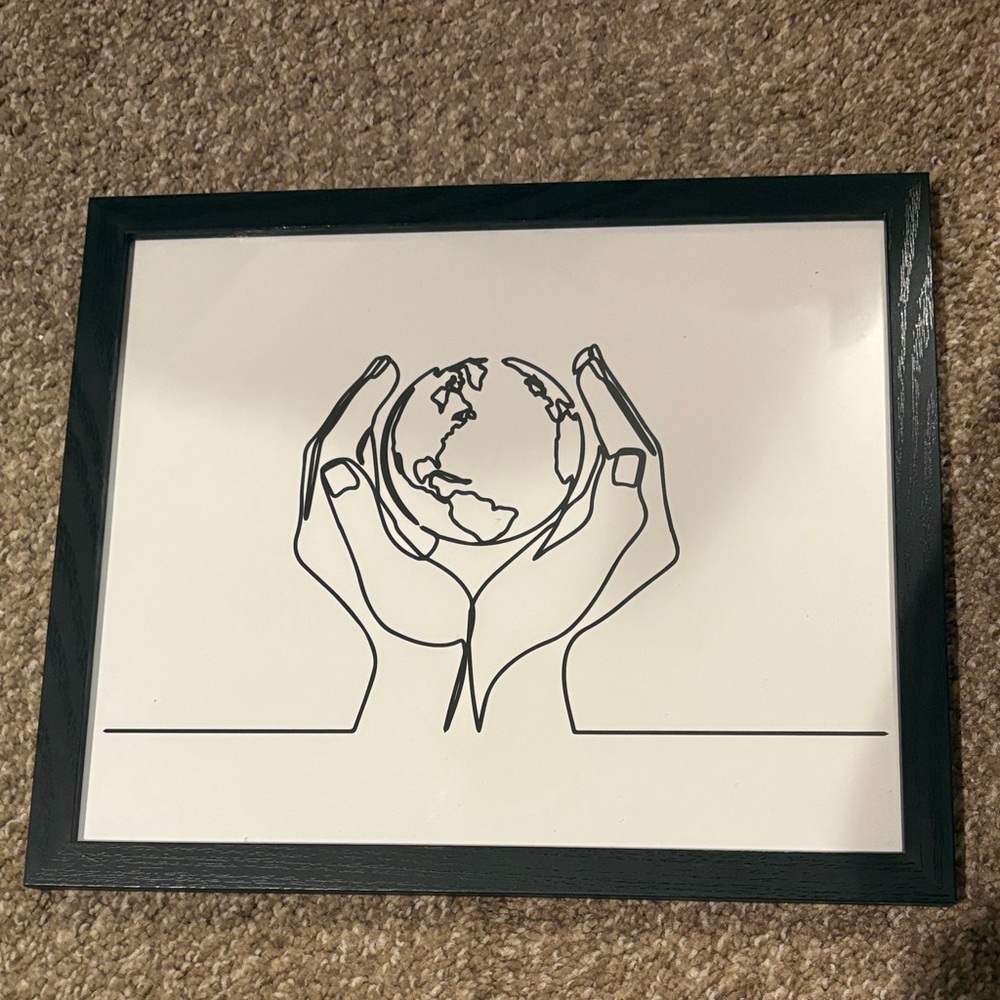 Black Framed Earth Line Art